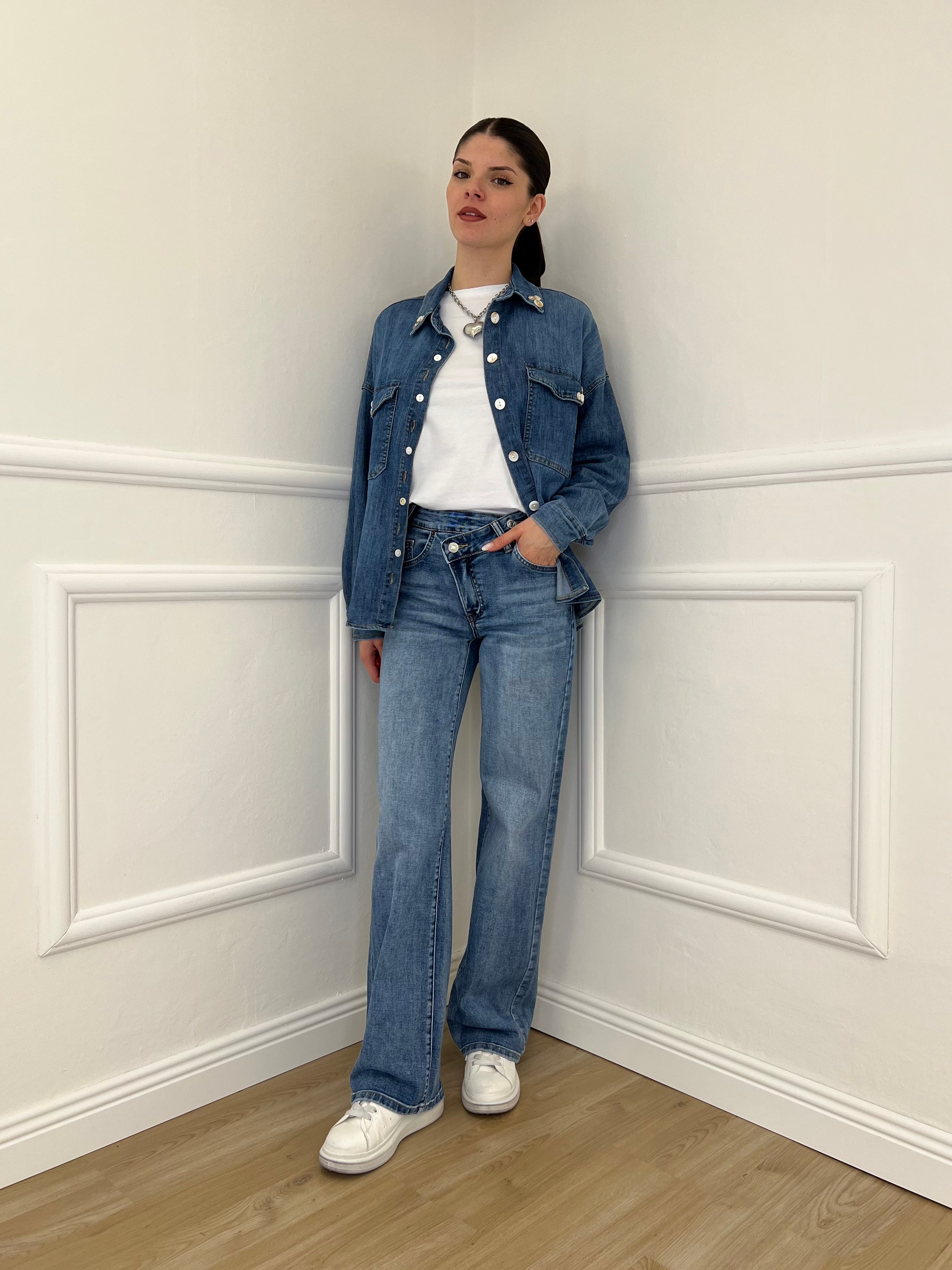 Camicia Denim Over Bottoni JC971