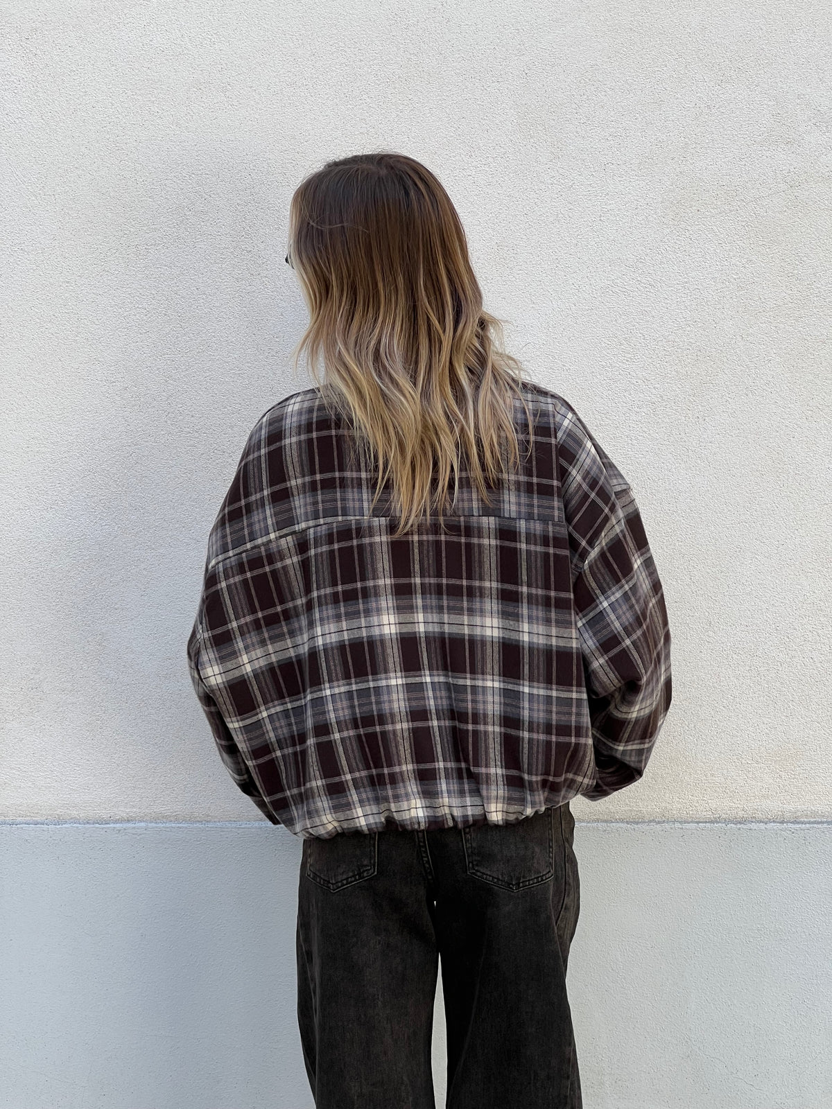 Giacca Bomber Over Check 16216 Moro