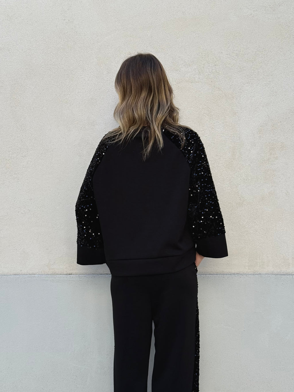 Tuta Inserti Paillettes L3110 Nero