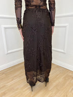 Gonna Tulle Ricami 139-833 Moro