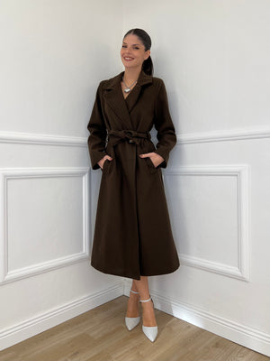 Cappotto Cintura 6835 Marrone