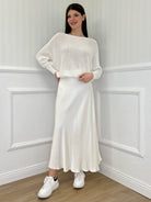 Gonna Lunga Raso 3065 Bianco - Bazar Abbigliamento
