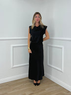 Blusa Satin Scollo Morbido 2548 Nero