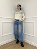 Maglia Norvegese 8240 Panna e Azzurro