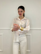 Camicia Tencel Ricami 7357 Ecru