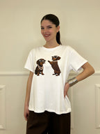 T-shirt Over Bassotti Occhiali e Strass