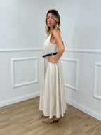 Abito Popeline Scollo Quadrato 2886 Beige
