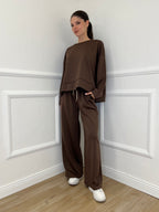 Panta Palazzo Felpa 25413 Marrone - Bazar Abbigliamento