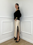 Gonna Asimmetrica Pizzo 2722 Panna