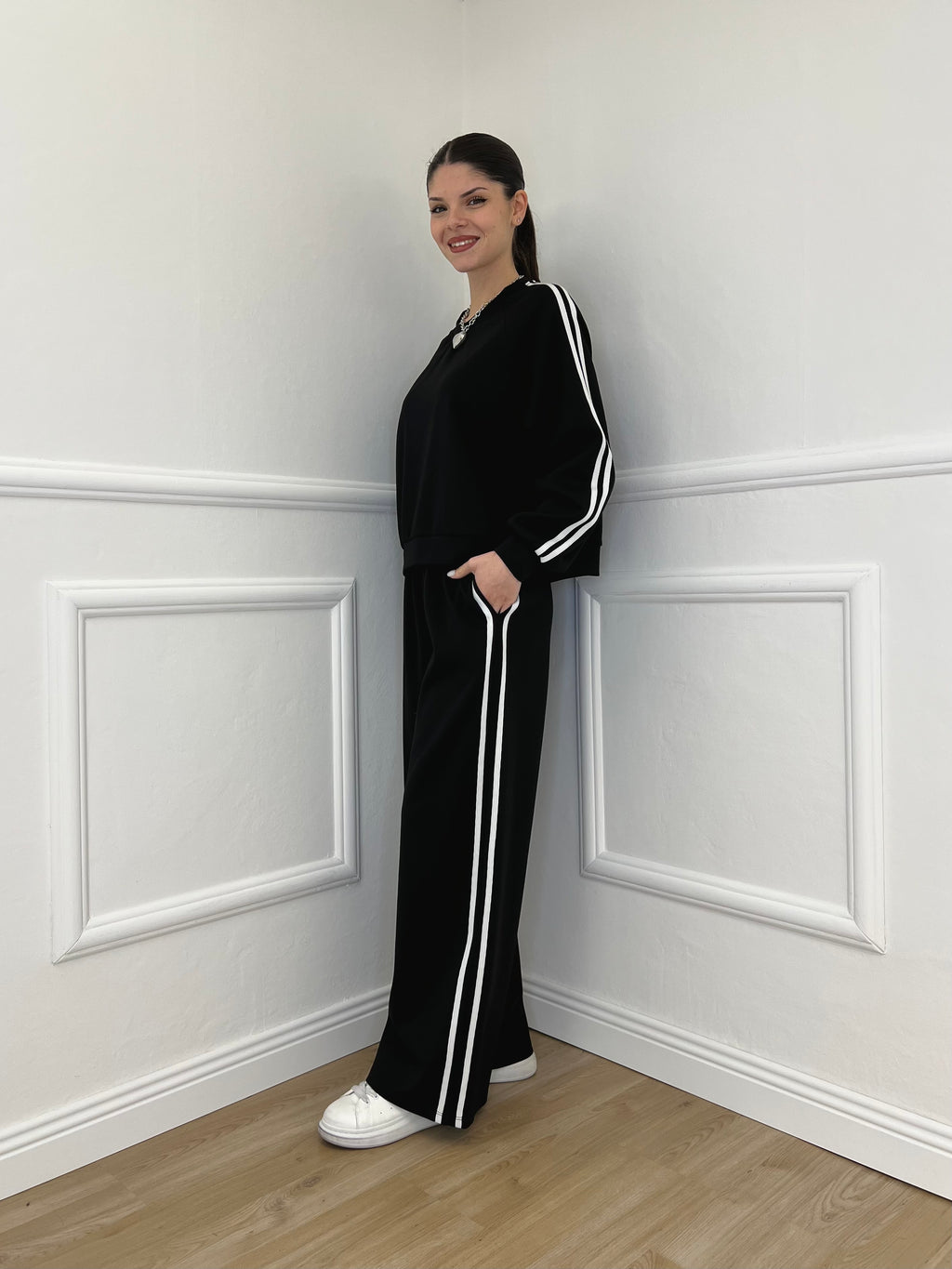 Tuta Bande Girocollo 88426 Nero