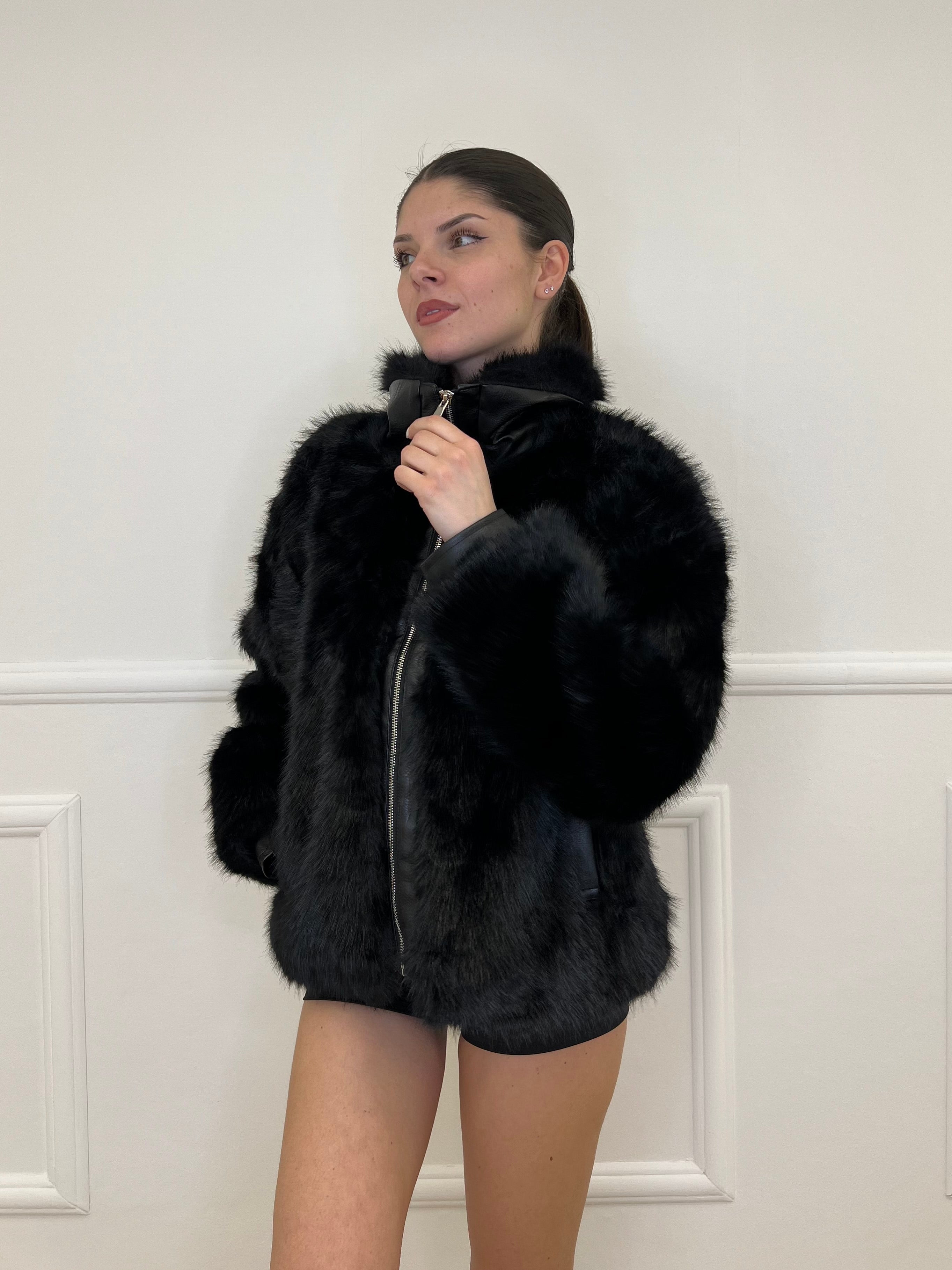 Pelliccia Interno Maculato SH1621 Nero