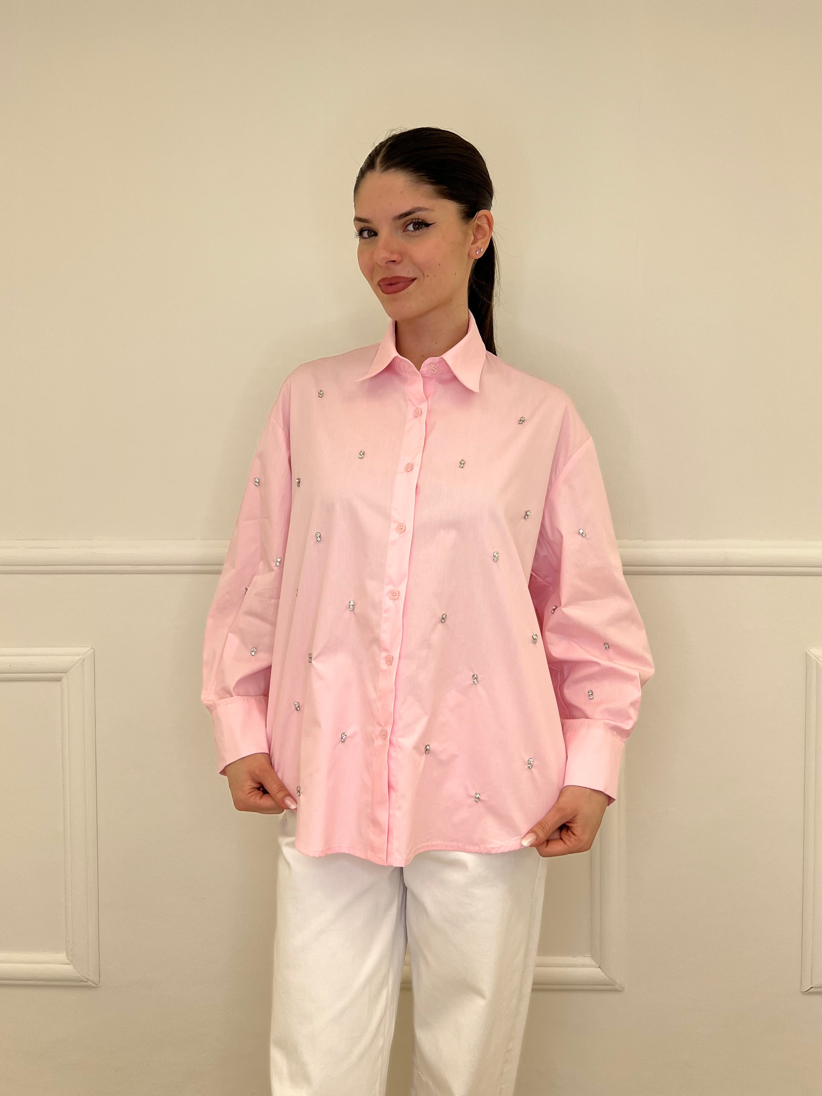 Camicia Over Cristalli 2511 Rosa