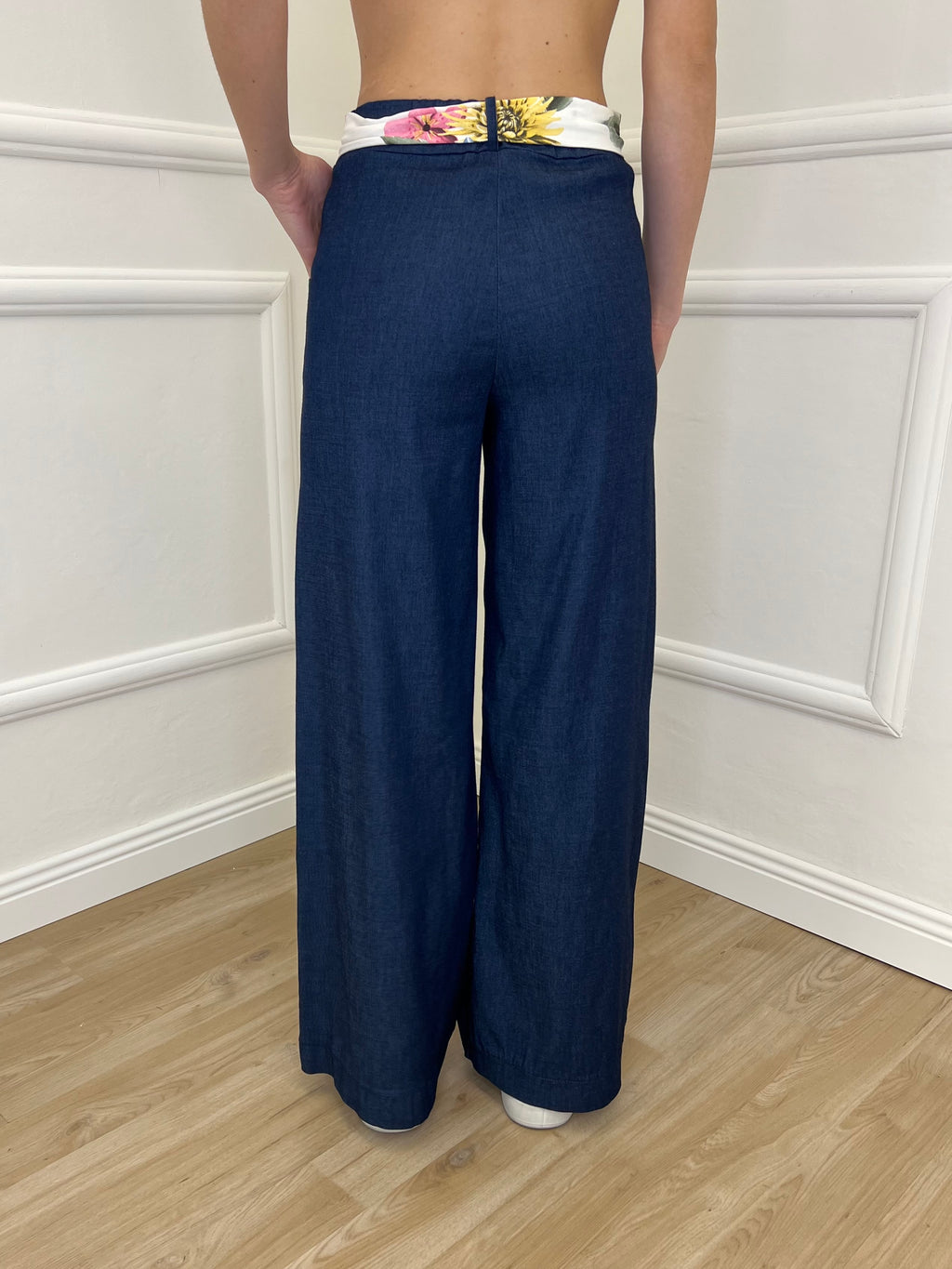 Pantalone Chambray Fusciacca 1476 Blu