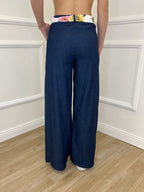 Pantalone Chambray Fusciacca 1476 Blu