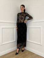 Gonna Tulle Ricami 139-833 Nero