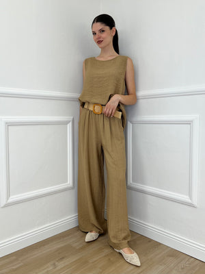 Panta Palazzo Viscosa 33660 Mocha