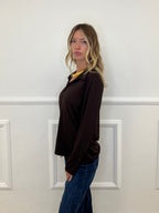 Camicia In Jersey Di Viscosa 28163L Marrone