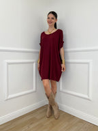 Abito Oversize Viscosa 9980 Bordeaux