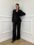 Pantalone Ciniglia Paillettes 2460 Moro