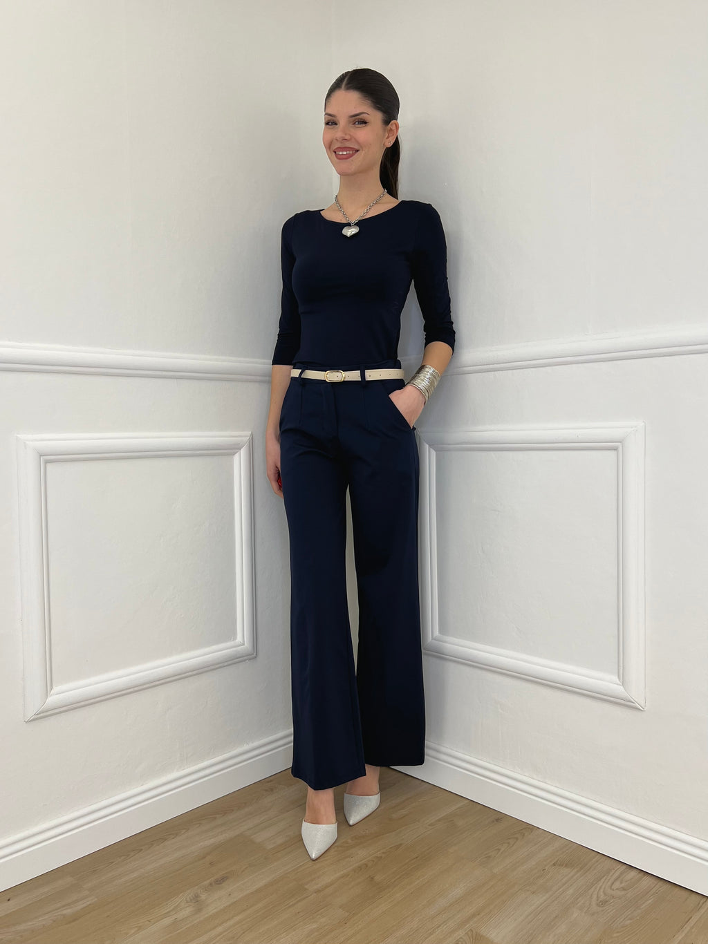 Pantalone Dritto Punto Milano 2403 Blu