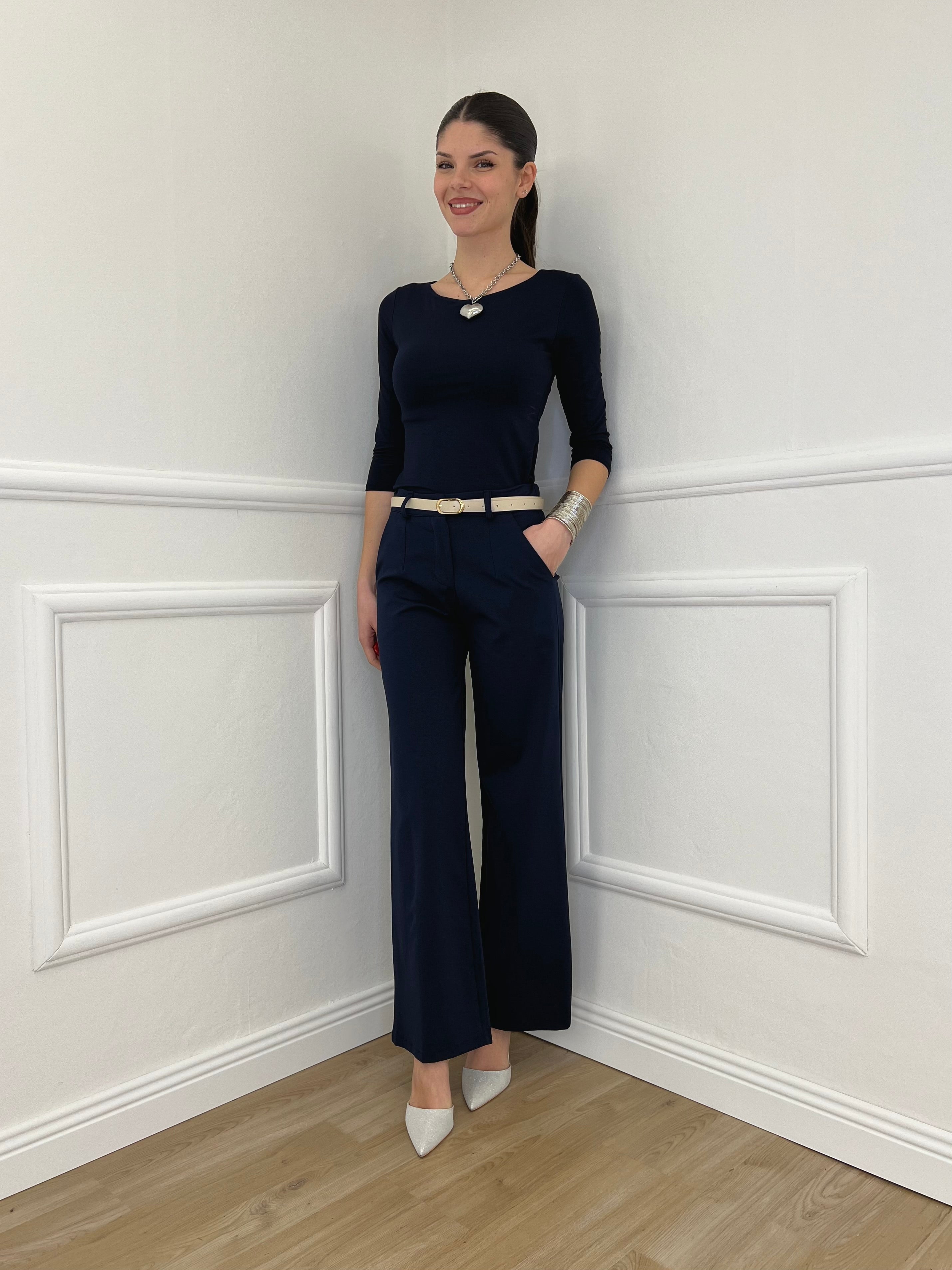 Pantalone Dritto Punto Milano 2403 Blu