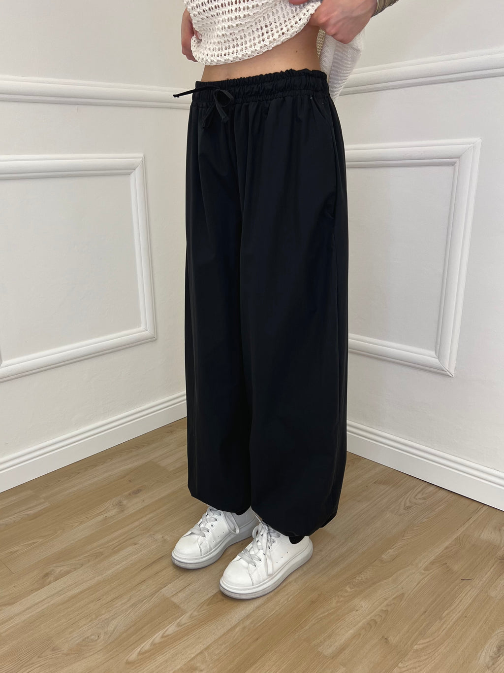 Pantalone Parachute Popeline 37199 Nero