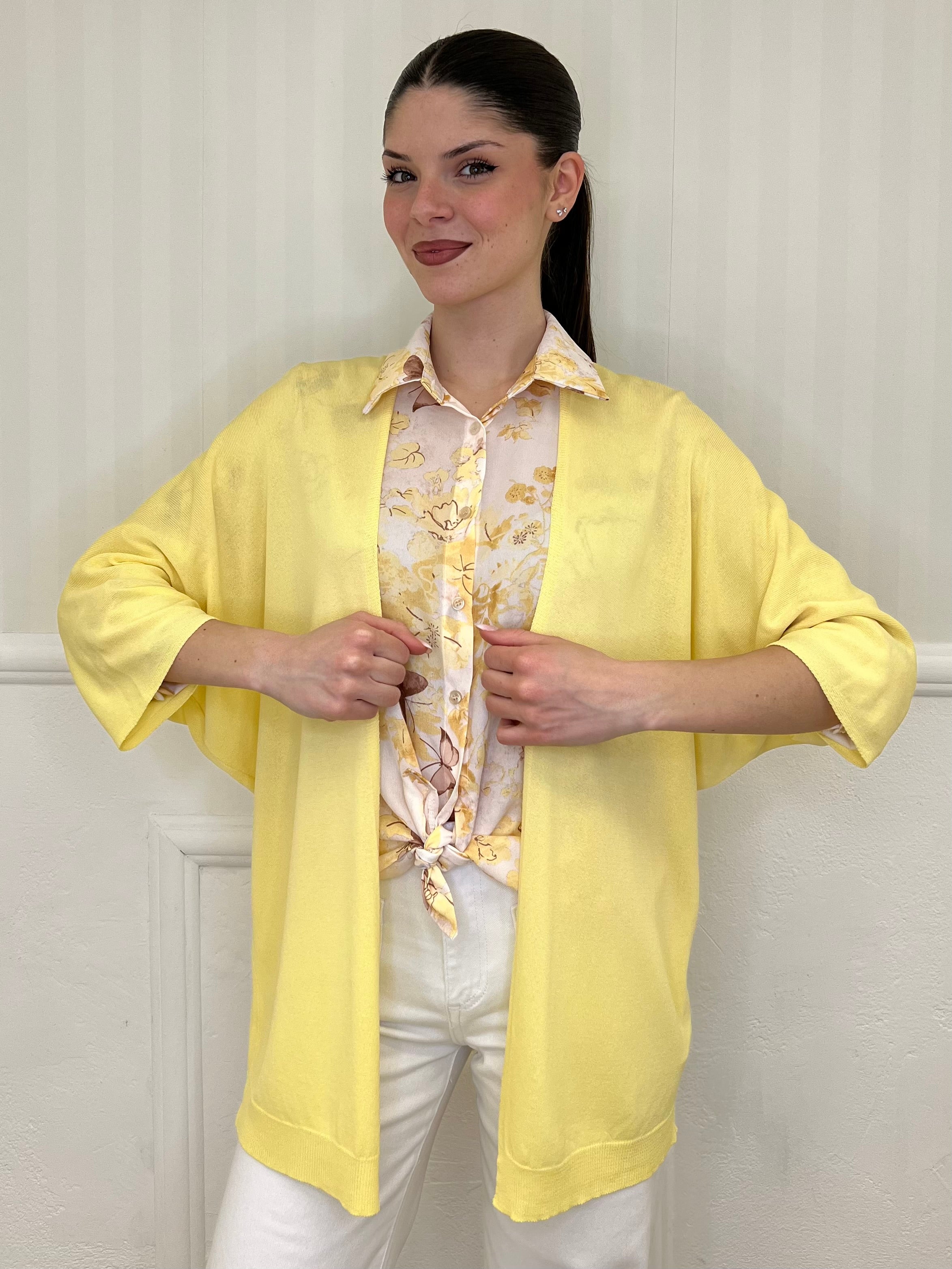 Cardigan Viscosa 9187 Giallo - Bazar Abbigliamento
