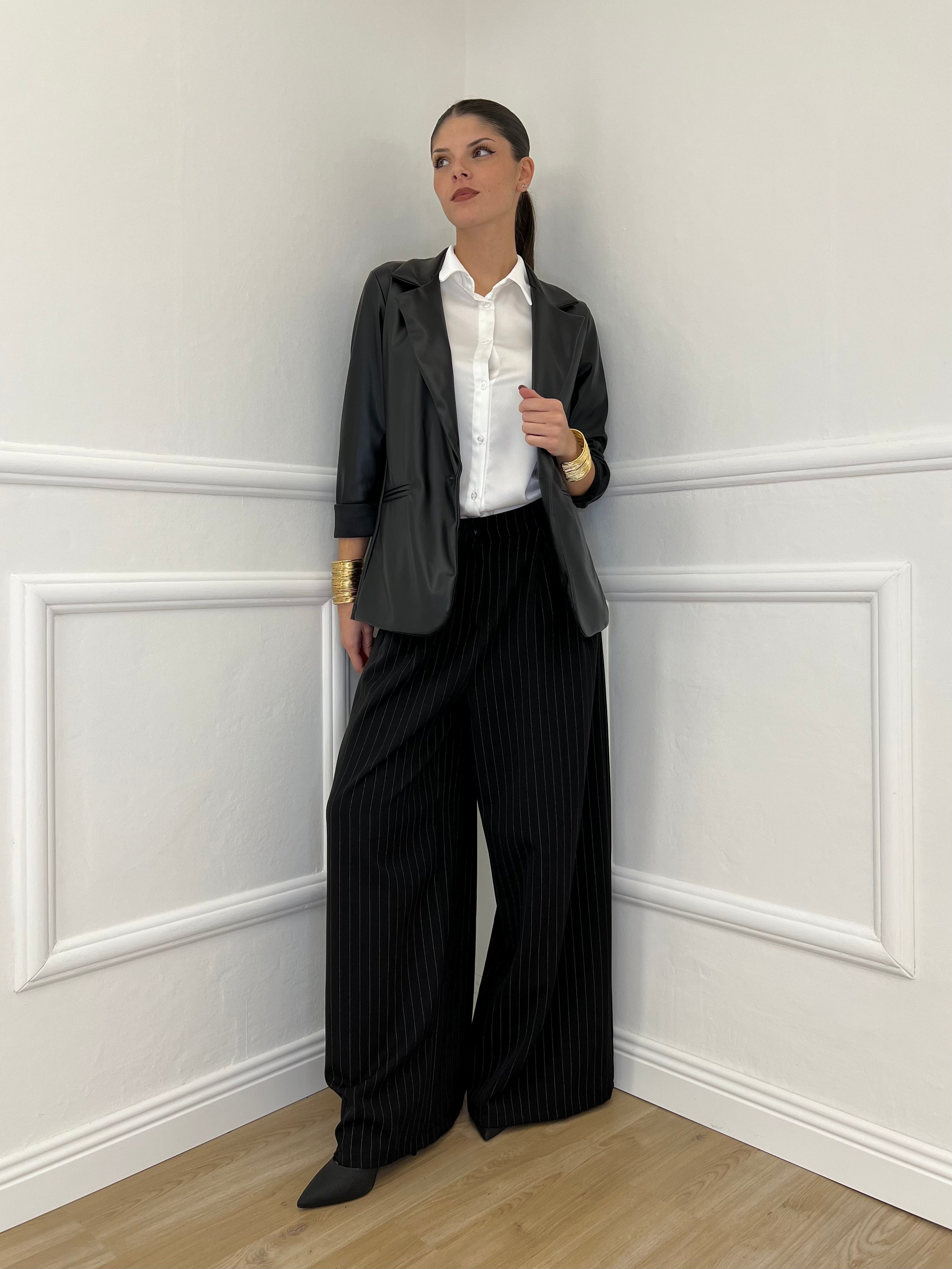 Pantalone Gessato 7158 Nero