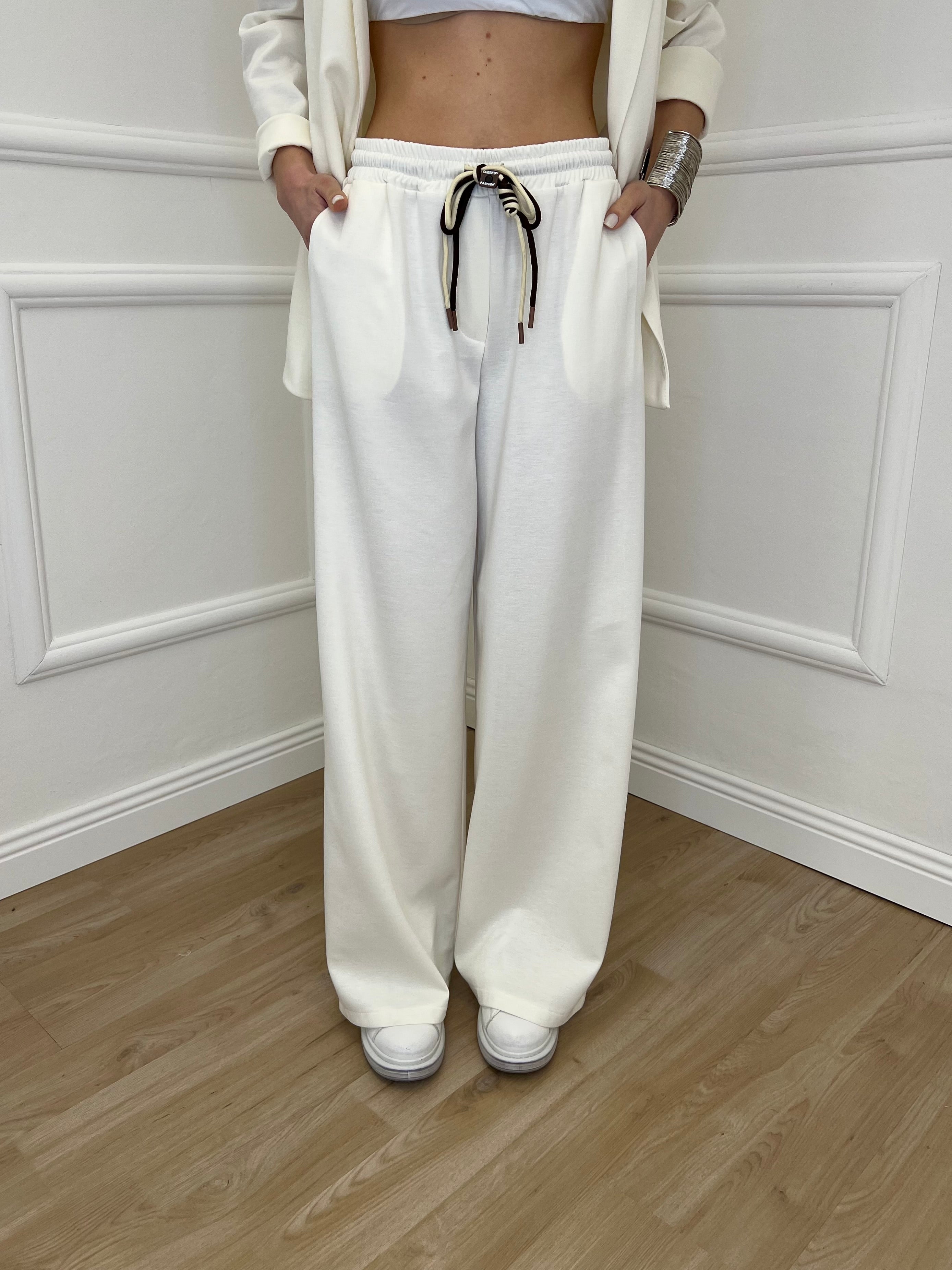 Pantalone a Palazzo Viscosa 25413 Panna