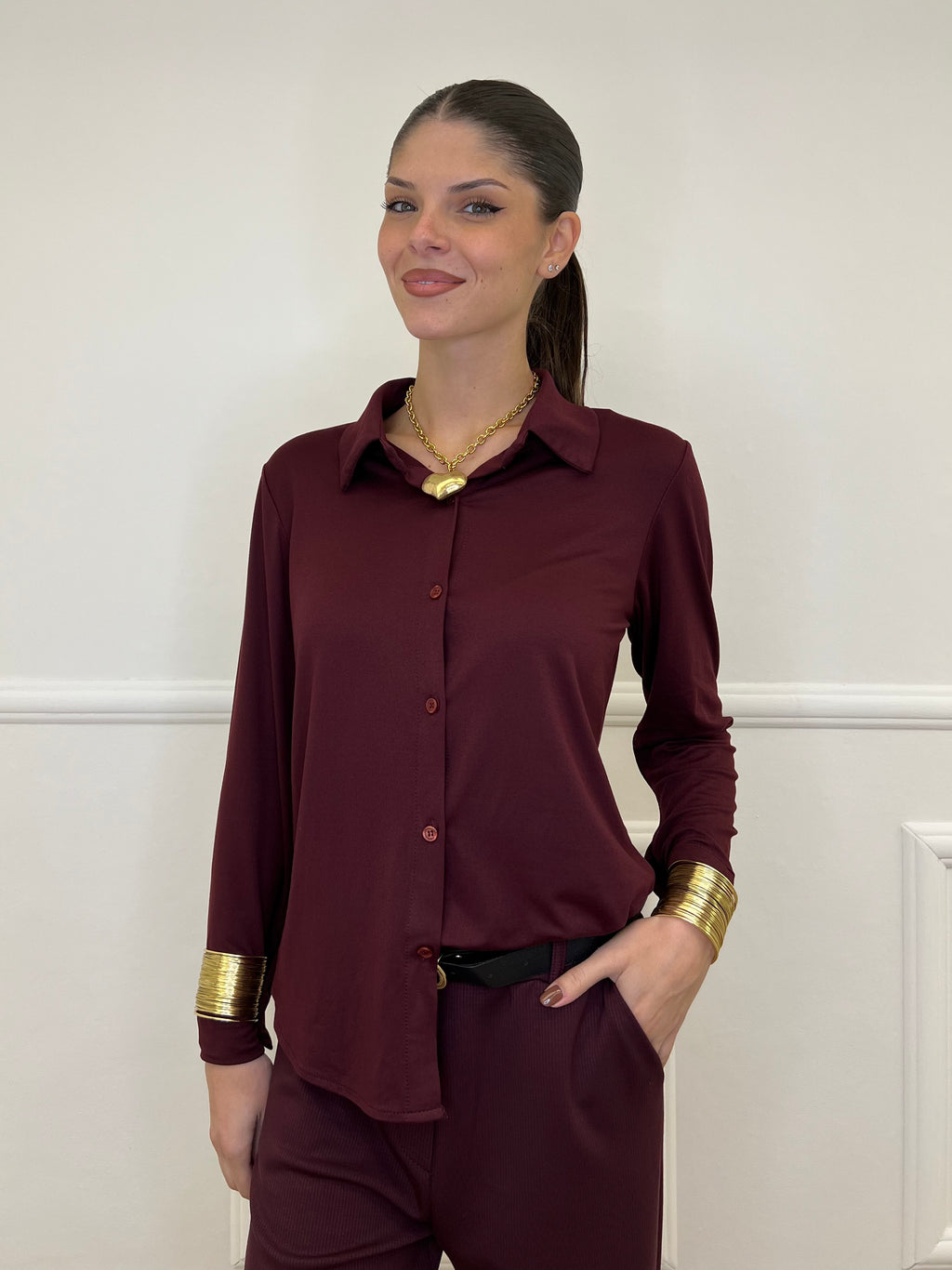 Camicia Jersey 6399 Burgundy