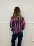 Camicia in Tencel a Righe 3957 Viola