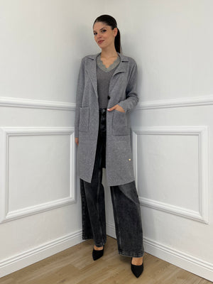 Cappotto in Maglia 26001 Grigio