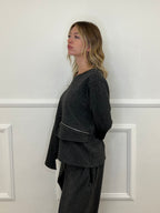 Felpa Regimental Asimmetrica 42651 Grigio