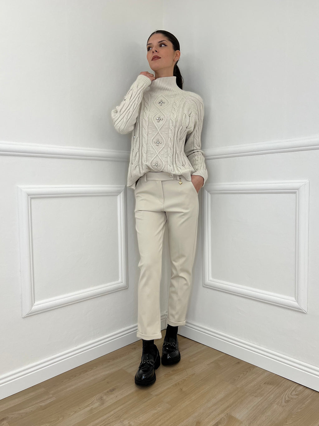 Pantalone Cuore 5582 Panna