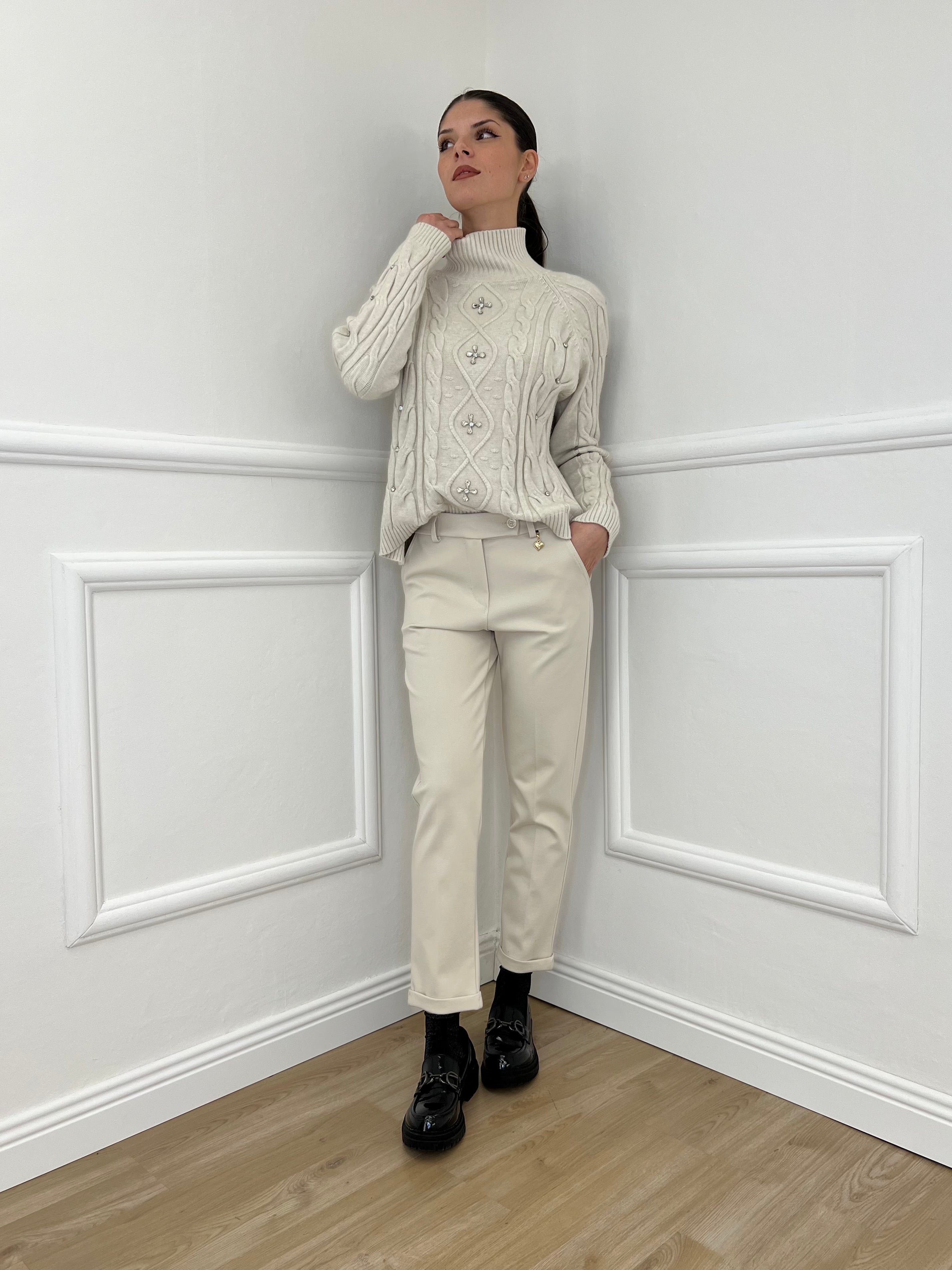 Pantalone Cuore 5582 Panna