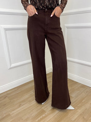 Jeans a Palazzo 2297 Marrone