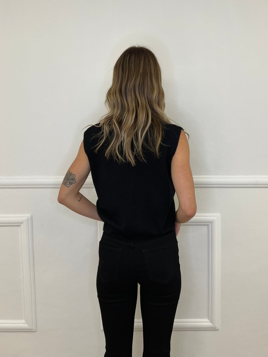 Gilet Over in Maglia 9263 Nero