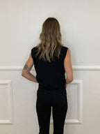 Gilet Over in Maglia 9263 Nero
