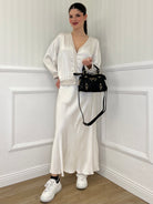 Gonna Lunga Raso 3065 Bianco - Bazar Abbigliamento