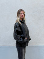 Bomber Ecopelle Martellata F01 Nero