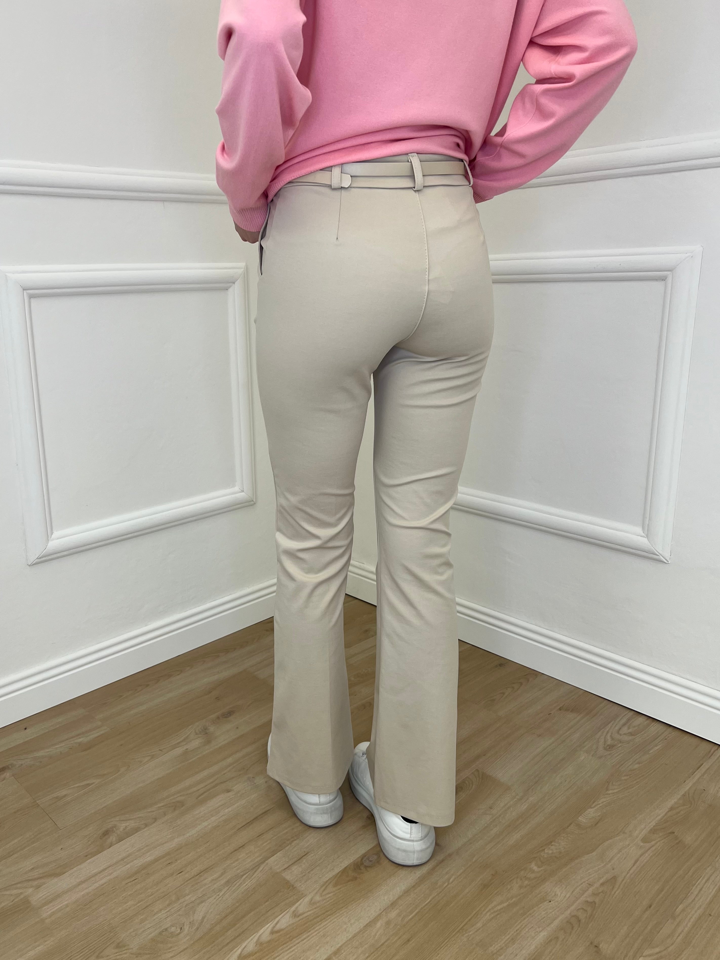 Pantalone Flare Cintura 26513 Beige