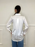 Camicia Basic in Satin 24244 Bianco
