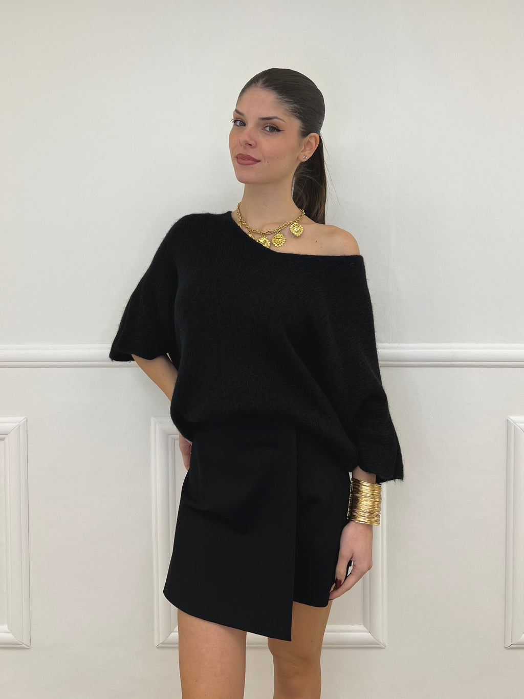 Maglia 3/4 Alpaca 10282 Nero