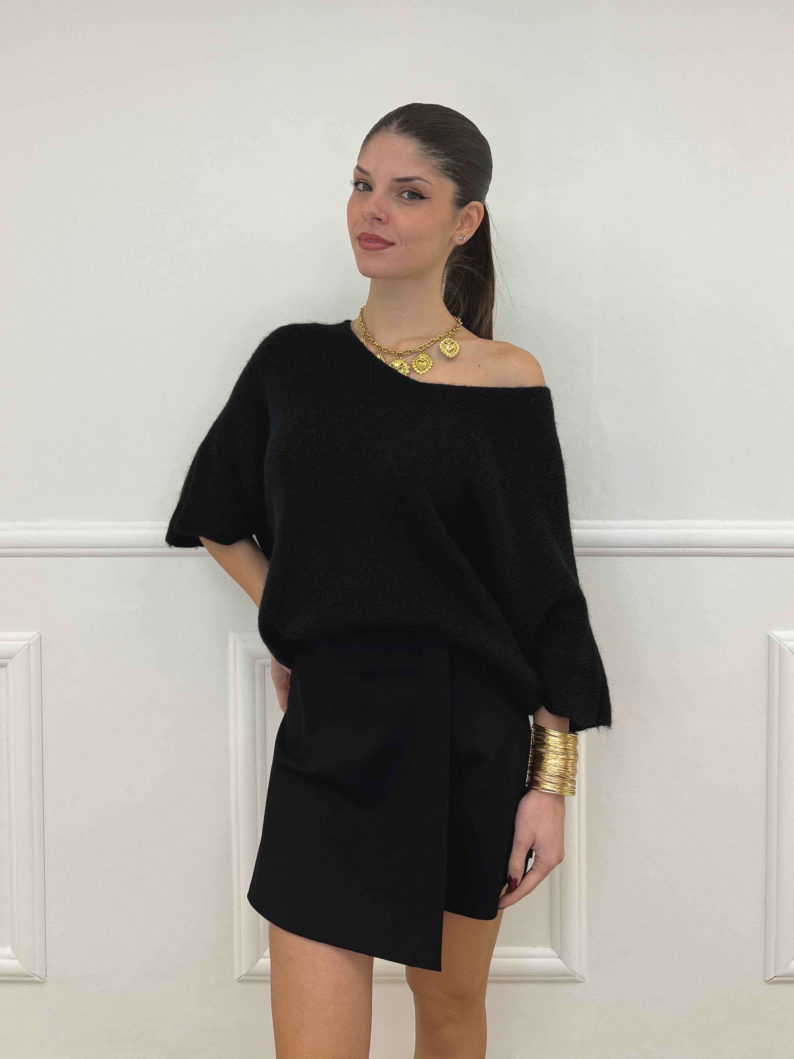 Maglia 3/4 Alpaca 10282 Nero