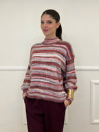 Maglia Over Multicolor 25215 Bordeaux