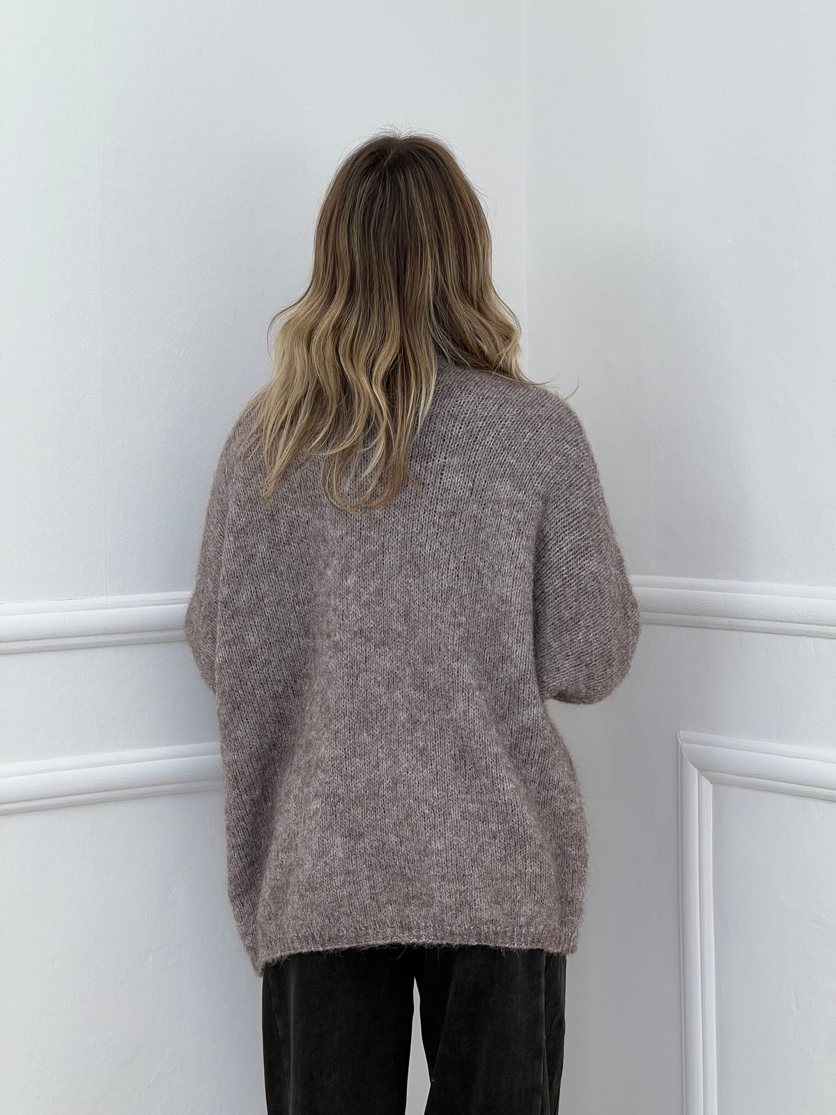Cardigan Aperto Mohair 5021 Taupe