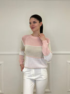 Maglia a Righe Profili 25031 Rosa