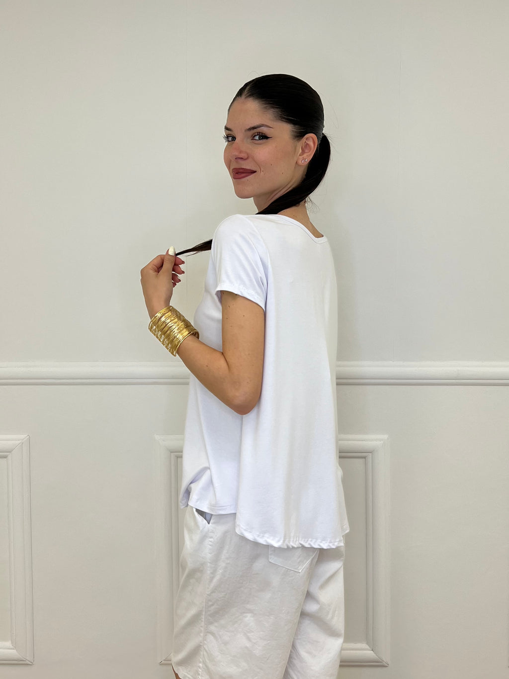Maglia Over Viscosa 22225 Bianco