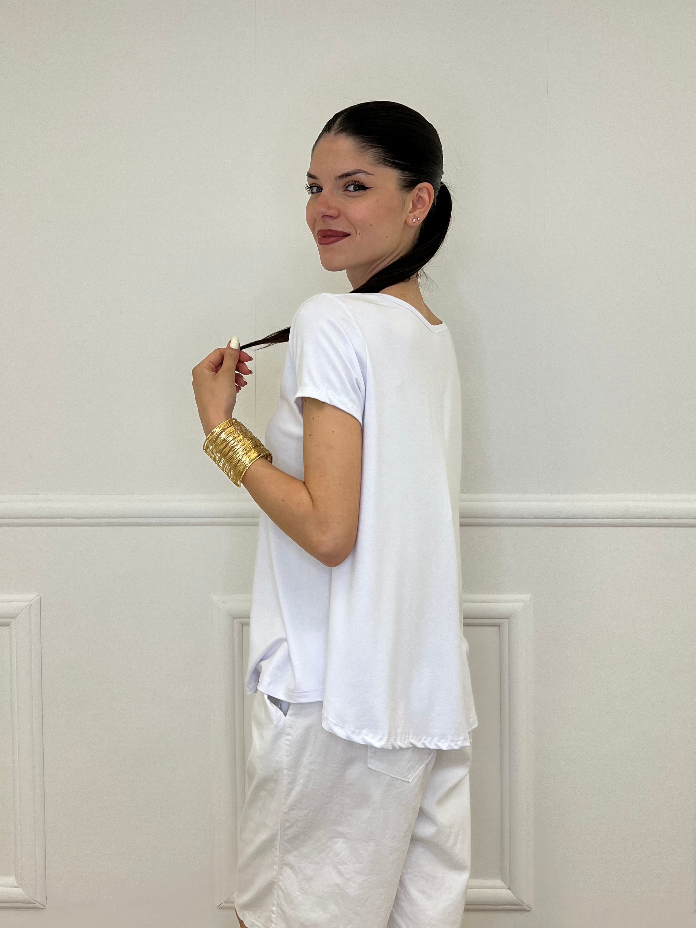 Maglia Over Viscosa 22225 Bianco