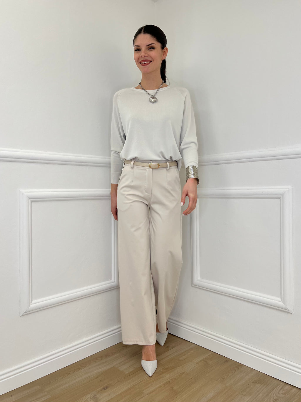 Maglia in Filo di Viscosa J185 Ecru